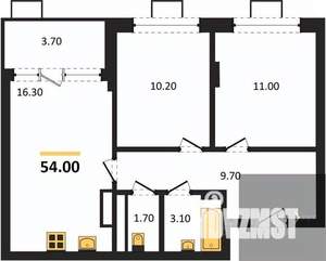 2-к квартира, вторичка, 54м2, 7/14 этаж