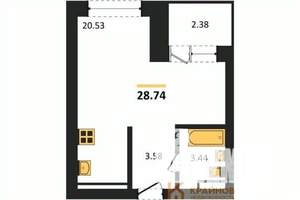 Студия квартира, вторичка, 29м2, 5/28 этаж