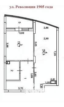 2-к квартира, сданный дом, 56м2, 11/30 этаж