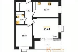2-к квартира, строящийся дом, 53м2, 10/15 этаж