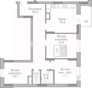 3-к квартира, строящийся дом, 738м2, 11/25 этаж