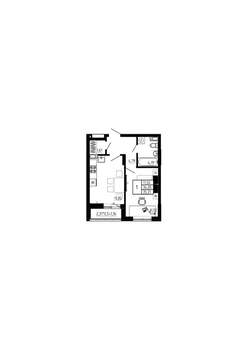 1-к квартира, строящийся дом, 35м2, 2/17 этаж