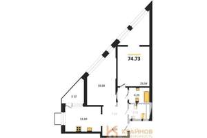 2-к квартира, вторичка, 75м2, 16/21 этаж