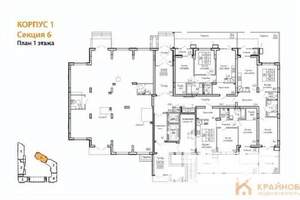 2-к квартира, вторичка, 72м2, 1/13 этаж