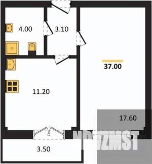1-к квартира, вторичка, 37м2, 11/15 этаж