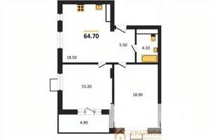 2-к квартира, строящийся дом, 65м2, 7/15 этаж