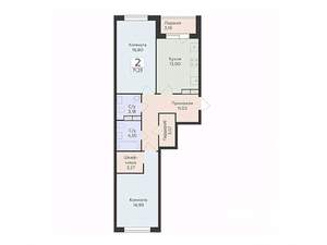 2-к квартира, вторичка, 71м2, 4/14 этаж