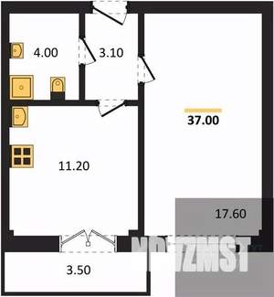 1-к квартира, вторичка, 37м2, 10/15 этаж