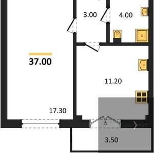1-к квартира, вторичка, 37м2, 6/15 этаж