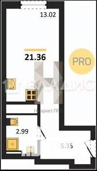 Студия квартира, вторичка, 21м2, 23/27 этаж