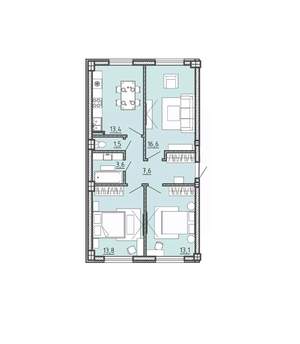 3-к квартира, вторичка, 70м2, 7/15 этаж