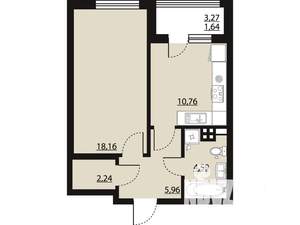 Студия квартира, вторичка, 43м2, 3/25 этаж