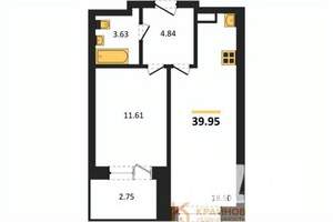 1-к квартира, вторичка, 40м2, 17/28 этаж