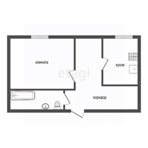 2-к квартира, вторичка, 44м2, 1/9 этаж