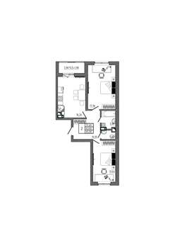 2-к квартира, строящийся дом, 66м2, 8/17 этаж