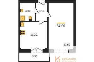 1-к квартира, вторичка, 37м2, 11/15 этаж