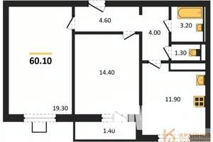 2-к квартира, вторичка, 60м2, 12/17 этаж