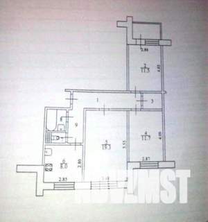 3-к квартира, вторичка, 68м2, 3/10 этаж