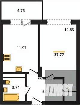 1-к квартира, вторичка, 38м2, 11/18 этаж