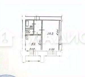 1-к квартира, вторичка, 38м2, 4/6 этаж