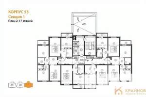 2-к квартира, сданный дом, 56м2, 13/17 этаж