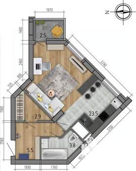 1-к квартира, вторичка, 37м2, 17/18 этаж