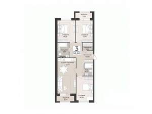 3-к квартира, строящийся дом, 97м2, 4/8 этаж