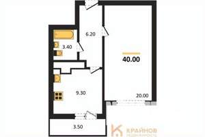 1-к квартира, вторичка, 40м2, 21/25 этаж