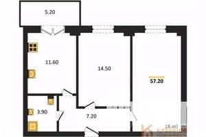 2-к квартира, вторичка, 57м2, 10/15 этаж