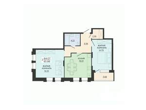 2-к квартира, вторичка, 66м2, 3/21 этаж