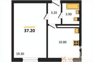 1-к квартира, вторичка, 37м2, 1/17 этаж