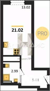 Студия квартира, вторичка, 21м2, 22/27 этаж