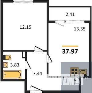 1-к квартира, вторичка, 37м2, 6/11 этаж