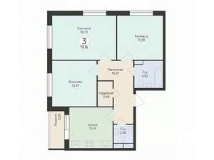 3-к квартира, вторичка, 79м2, 5/12 этаж