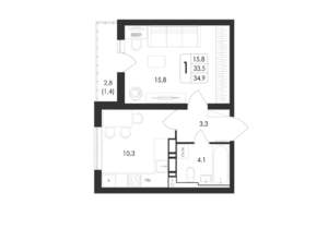 1-к квартира, вторичка, 35м2, 8/17 этаж