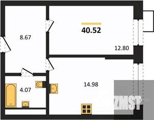 1-к квартира, вторичка, 41м2, 21/21 этаж