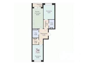 3-к квартира, вторичка, 73м2, 6/12 этаж