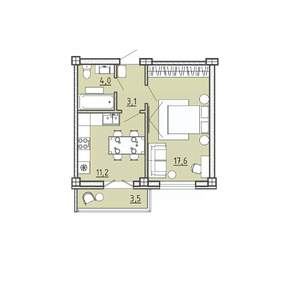 1-к квартира, вторичка, 37м2, 3/15 этаж