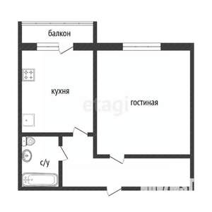 1-к квартира, вторичка, 37м2, 8/17 этаж