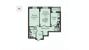 2-к квартира, вторичка, 65м2, 19/25 этаж