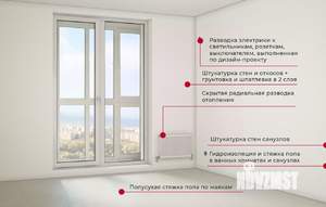 1-к квартира, вторичка, 46м2, 23/25 этаж