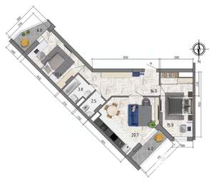 2-к квартира, вторичка, 74м2, 17/18 этаж