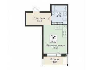 Студия квартира, вторичка, 25м2, 7/16 этаж