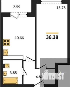 1-к квартира, вторичка, 36м2, 5/20 этаж