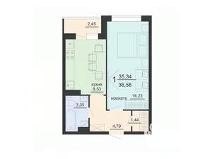 1-к квартира, вторичка, 37м2, 18/20 этаж