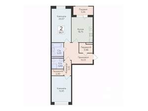 2-к квартира, строящийся дом, 88м2, 6/10 этаж