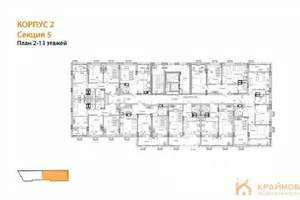 2-к квартира, строящийся дом, 58м2, 2/14 этаж