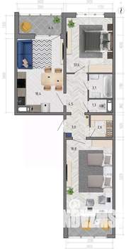 2-к квартира, вторичка, 70м2, 18/18 этаж