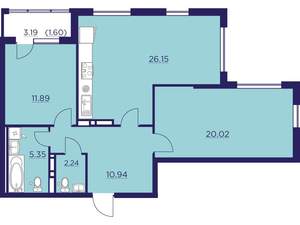 2-к квартира, вторичка, 78м2, 14/18 этаж