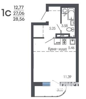 Студия квартира, строящийся дом, 29м2, 4/9 этаж